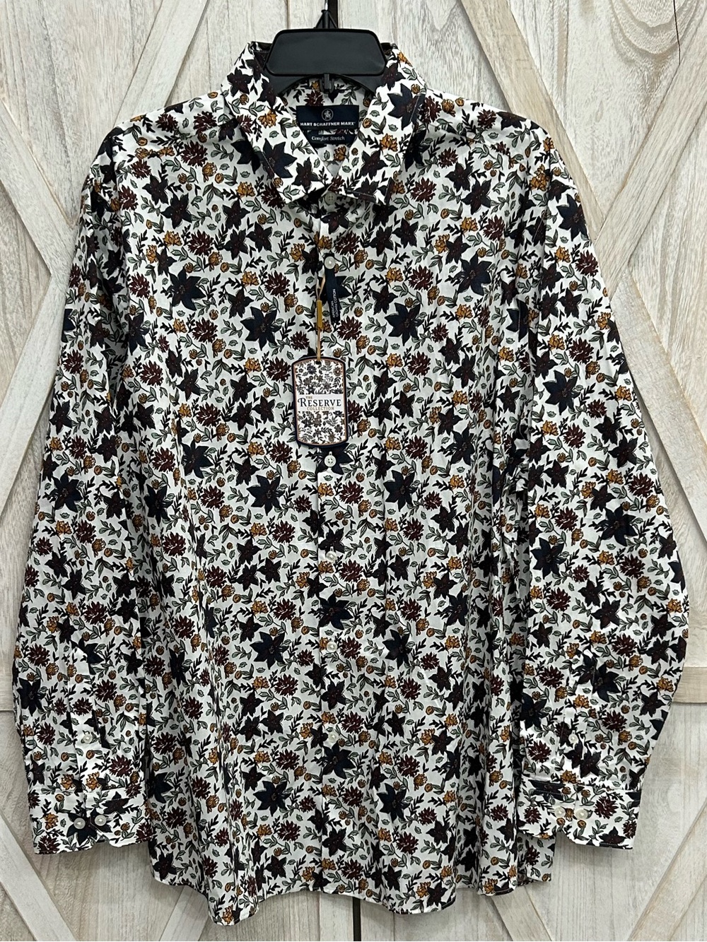 Hart Schaffner Marx NWT Floral Comfort Stretch Men’s Button-Down L/S Shirt